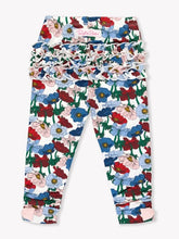 Load image into Gallery viewer, RuffleButts baby ruched bow leggings adjustable growing soft stretchy poppy petals