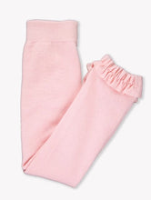 Load image into Gallery viewer, RuffleButts footless ruffle tights baby girl soft knit stretchy signature ruffles pink