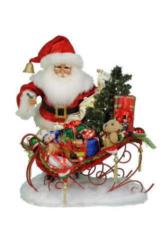 Lighted Christmas Delivery Sleigh Santa