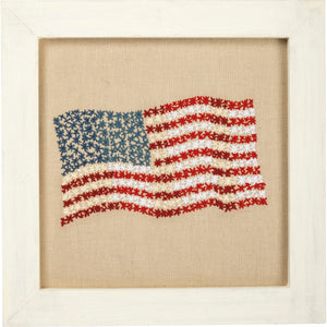 Stitched American Flag Box Sign