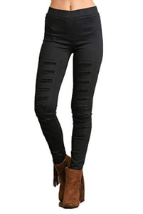 High Waisted Distressed Jeggings