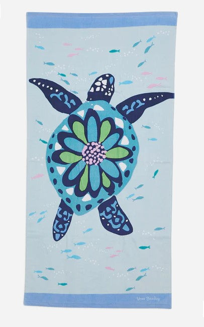 Vera Bradley Beach Towel Island Tile Blue