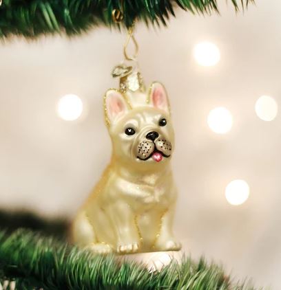 Old World Christmas- French Bulldog Ornament