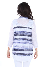Load image into Gallery viewer, Open Front Horizontal Stripe Crinkle Cardigan &amp; Tank Set
