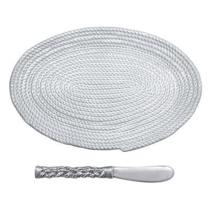Rope Ceramic Oval Plate with Rope Spreader