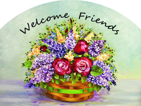Spring Flower Basket Plaque