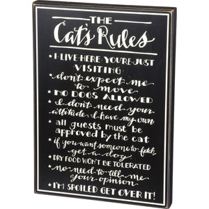 Cat's Rules Box Sign