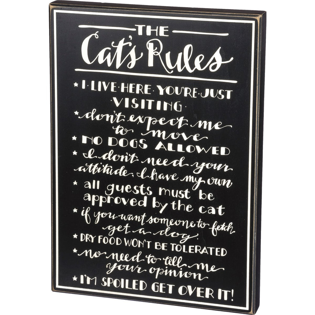 Cat's Rules Box Sign