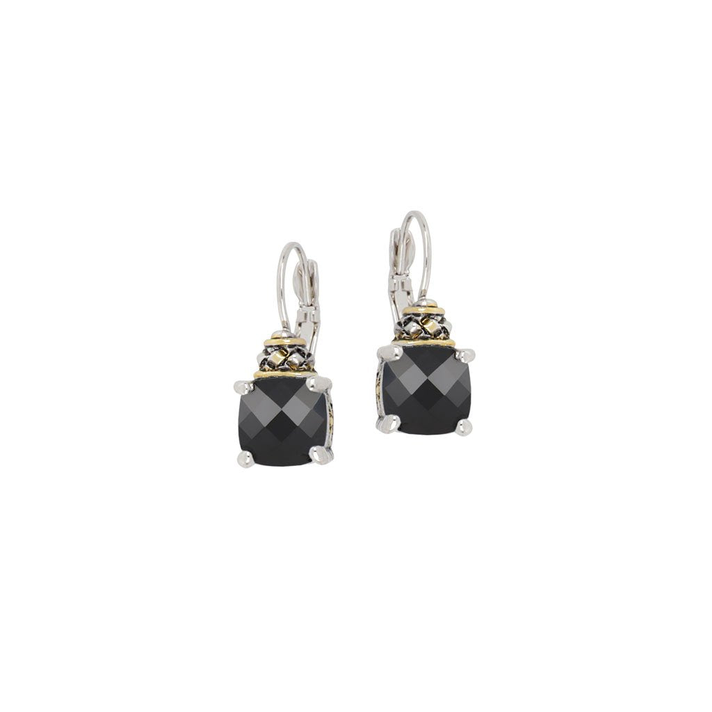 Anvil Black Square Cut French Wire Earrings