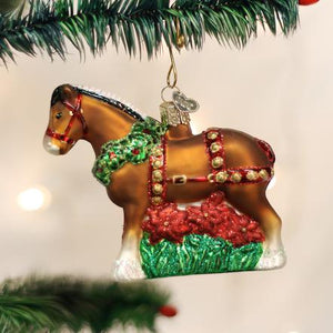 Old World Christmas- Holiday Clydesdale Ornament