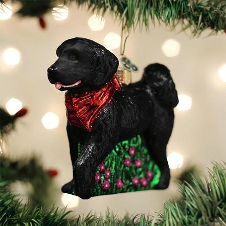 Old World Christmas- Black Doodle Dog Ornament