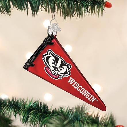 Old World Christmas- Wisconsin Pennant Ornament