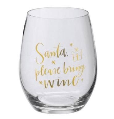 Wine Glass - Santa Please Bring Wine