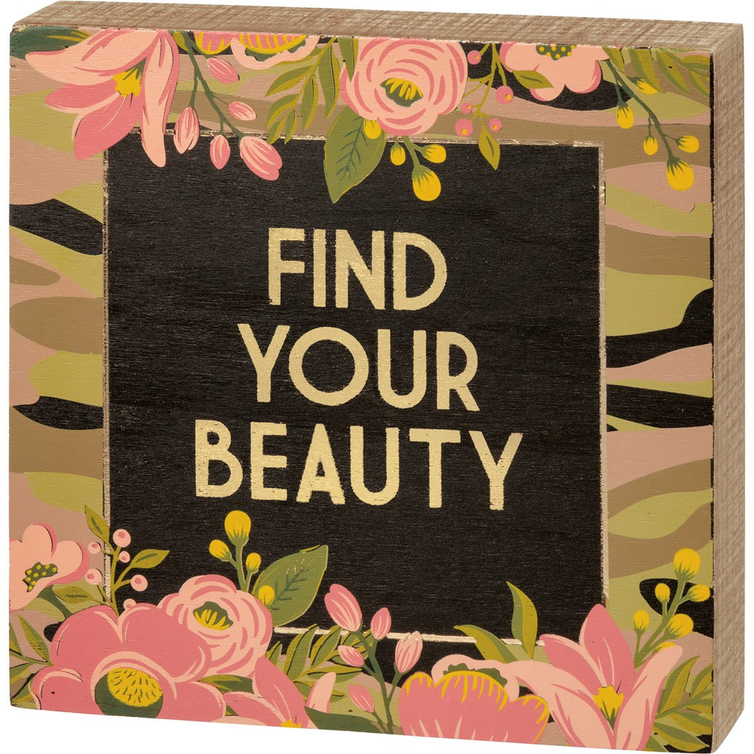 Find Your Beauty Box Sign