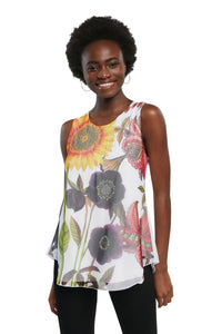 Sleeveless T-shirt floral