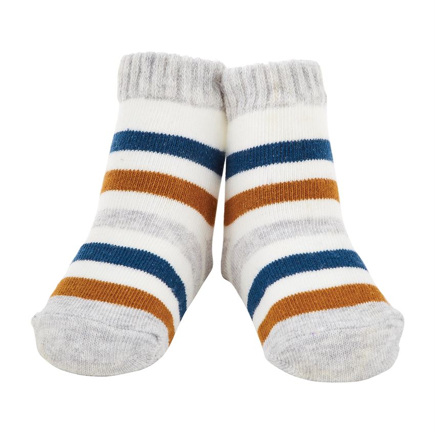 Gray and Blue Stripe Sock