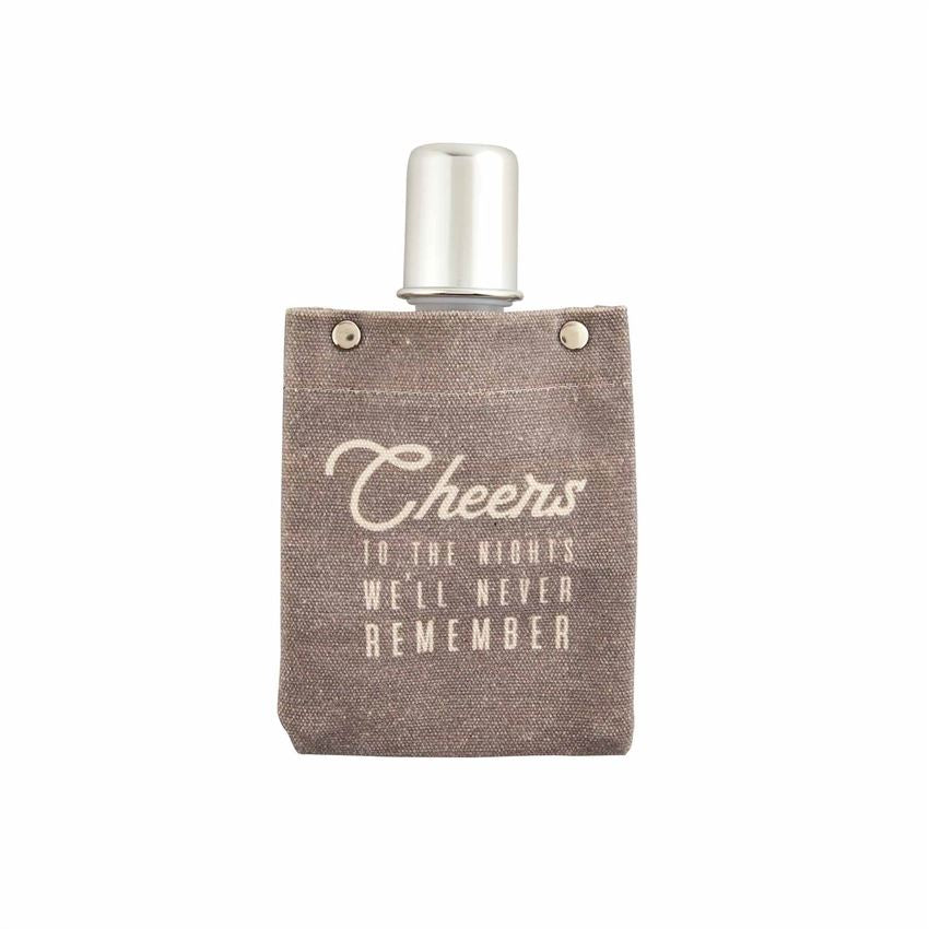 Cheers To the Night We'll Never Remember Men's Canvas Flask