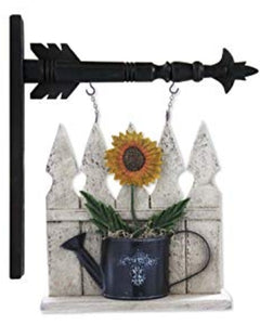 Fence with Watering Can and Sunflower