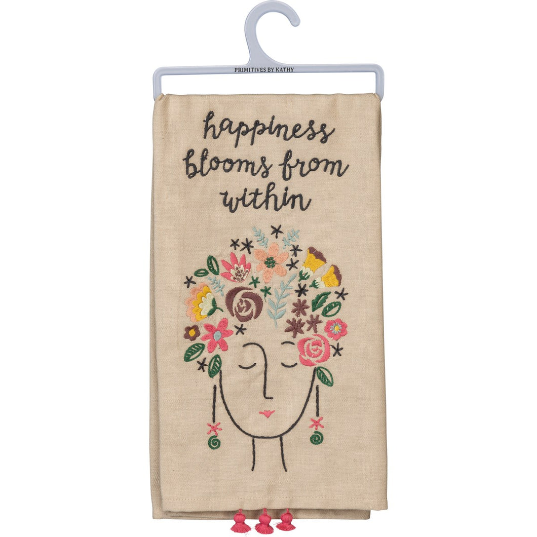 Dish Towel - Happiness Blooms From Within