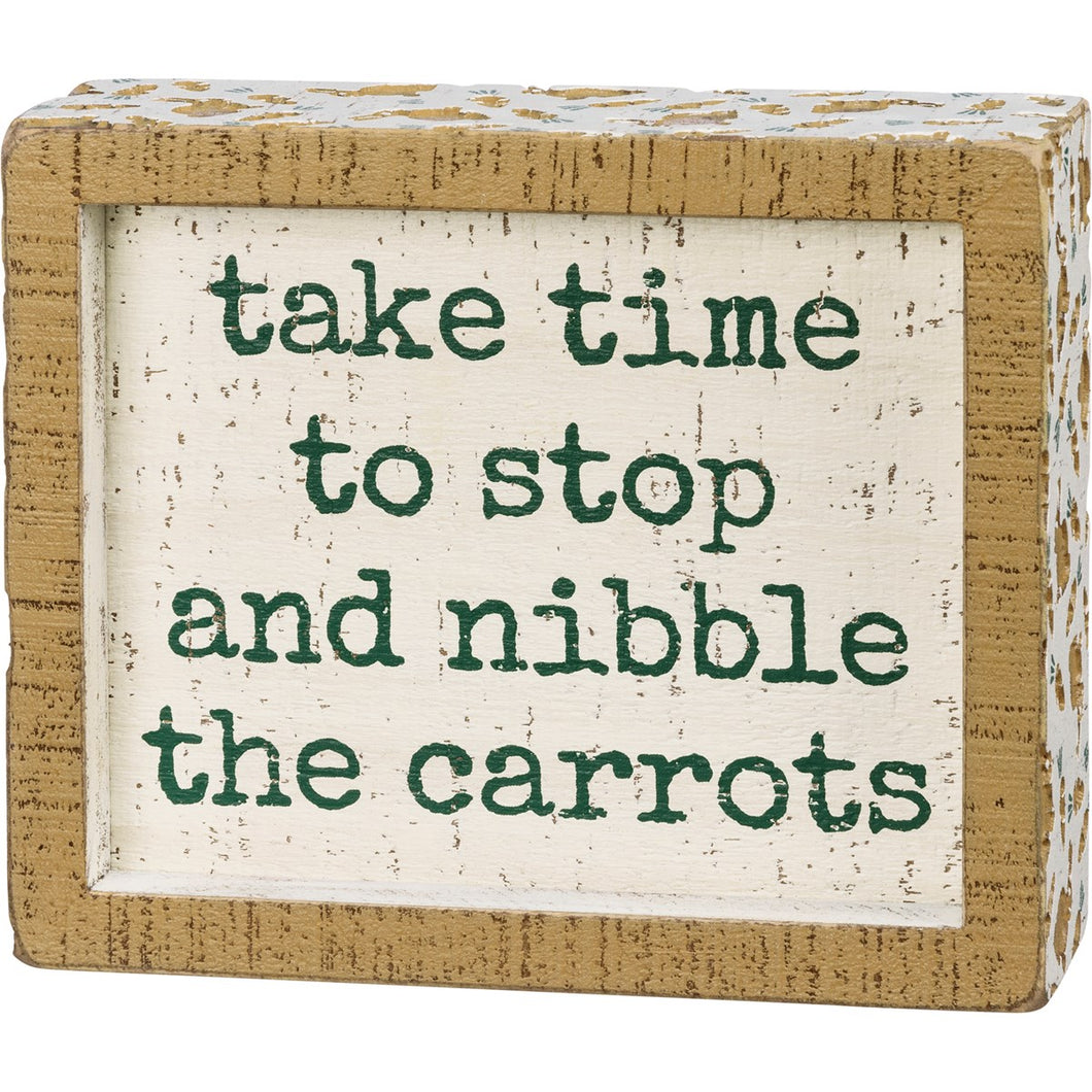 Inset Box Sign - Stop And Nibble The Carrots