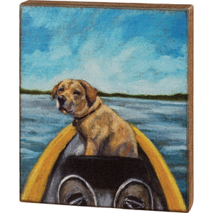 Box Sign - Dog In Canoe