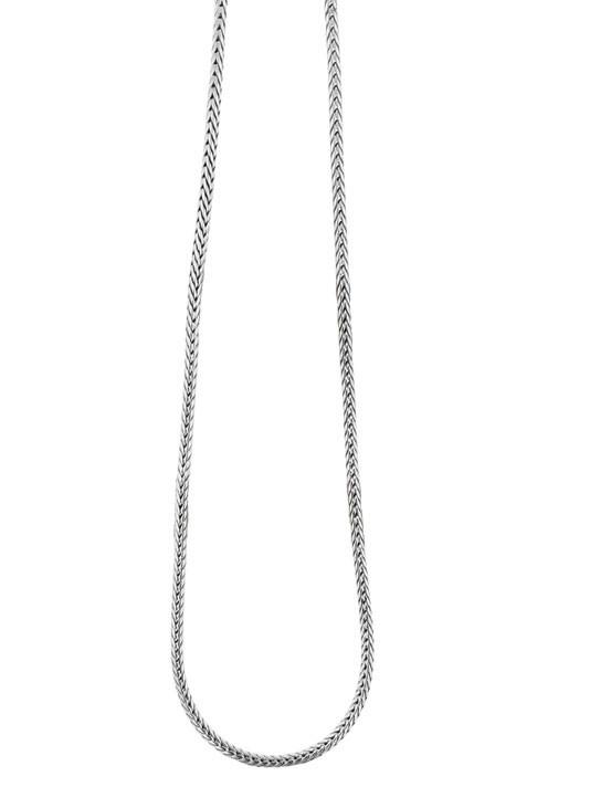 Thin Fox Tail Rhodium Chain