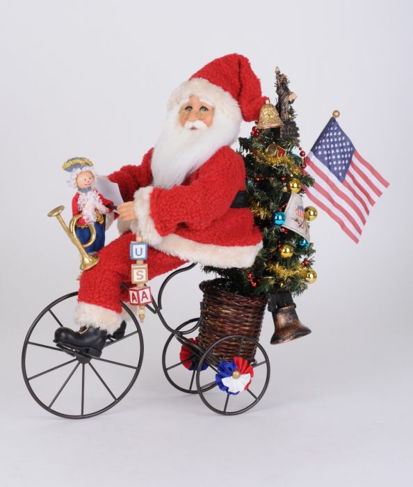 Lighted Patriotic Trike Santa