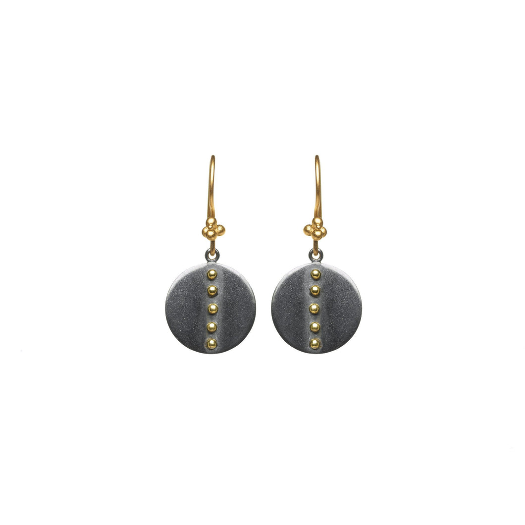 Circle Drop Earrings With Gold Highlights