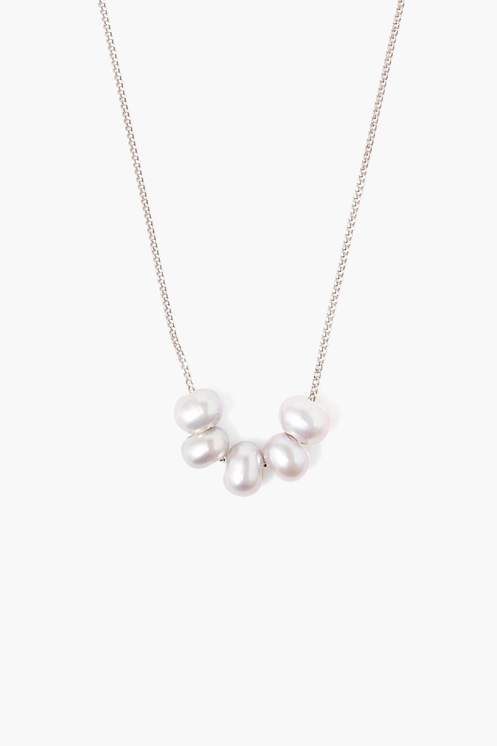 Silver Floating Pearl Necklace