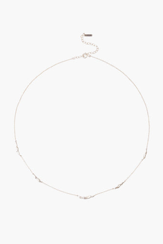Silver Crescent Link Necklace