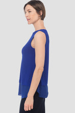 Load image into Gallery viewer, Mesh Overlay Sleeveless Side Slit Blouse