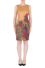 Load image into Gallery viewer, Camel Floral Garden Dress With Scoop Neckline