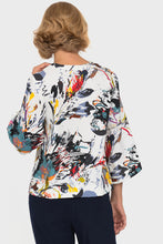 Load image into Gallery viewer, Multicolor Vivid Pattern V Neck Flared Sleeve Blouse