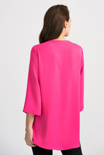 Load image into Gallery viewer, Hyper Pink V-Neck Flowing Sleeve Blouse