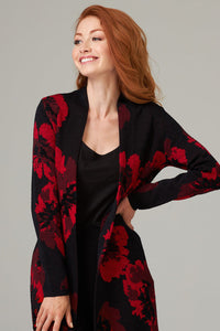 Black & Red Floral Cover Up