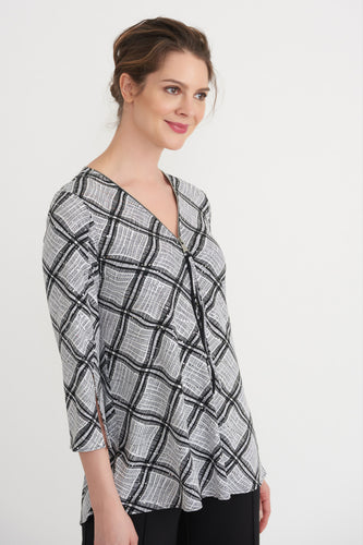 Black & Grey Square Geometric Tunic