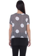 Load image into Gallery viewer, Short Sleeve Dotted Long Tunic With Chiffon
