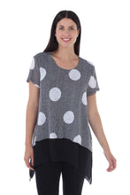 Load image into Gallery viewer, Short Sleeve Dotted Long Tunic With Chiffon