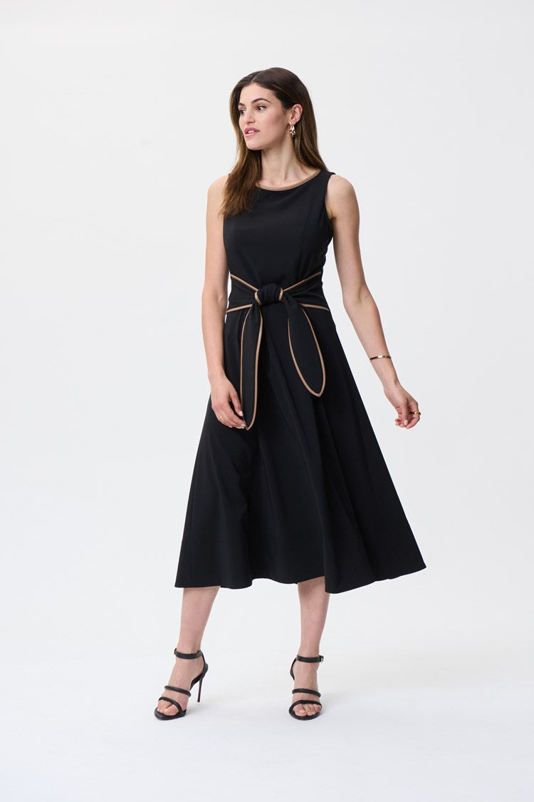Belted Fit And Flare Dress