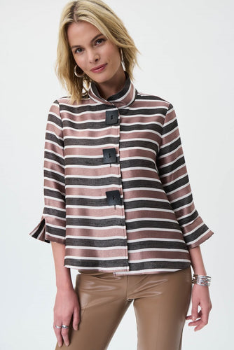 Striped Buttoned Jacket