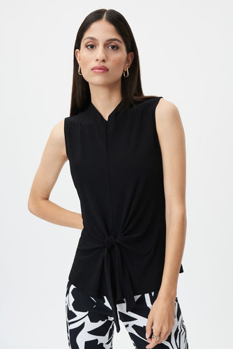 Sleeveless Top With Front Shirring