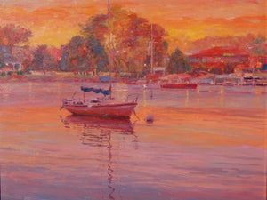 Lake Geneva Boat Watercolor