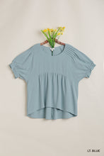 Load image into Gallery viewer, Babydoll Fit Top With Ruffled Sleeve Detail