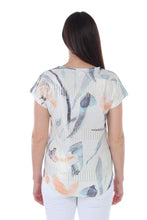 Load image into Gallery viewer, Metallic Printed Abstract V Neck Tee