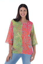 Load image into Gallery viewer, Jeweled Front 3/4 Sleeve Moroccan Blouse