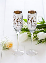 Load image into Gallery viewer, Mr &amp; Mrs Champagne Flute Set