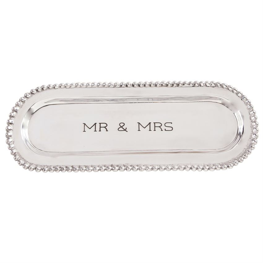 Mr & Mrs Beaded Cracker Tray
