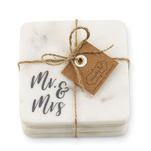 Load image into Gallery viewer, Mr &amp; Mrs Marble Coaster Set