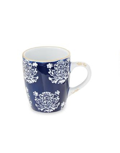 Flower Blue Stoneware Mug