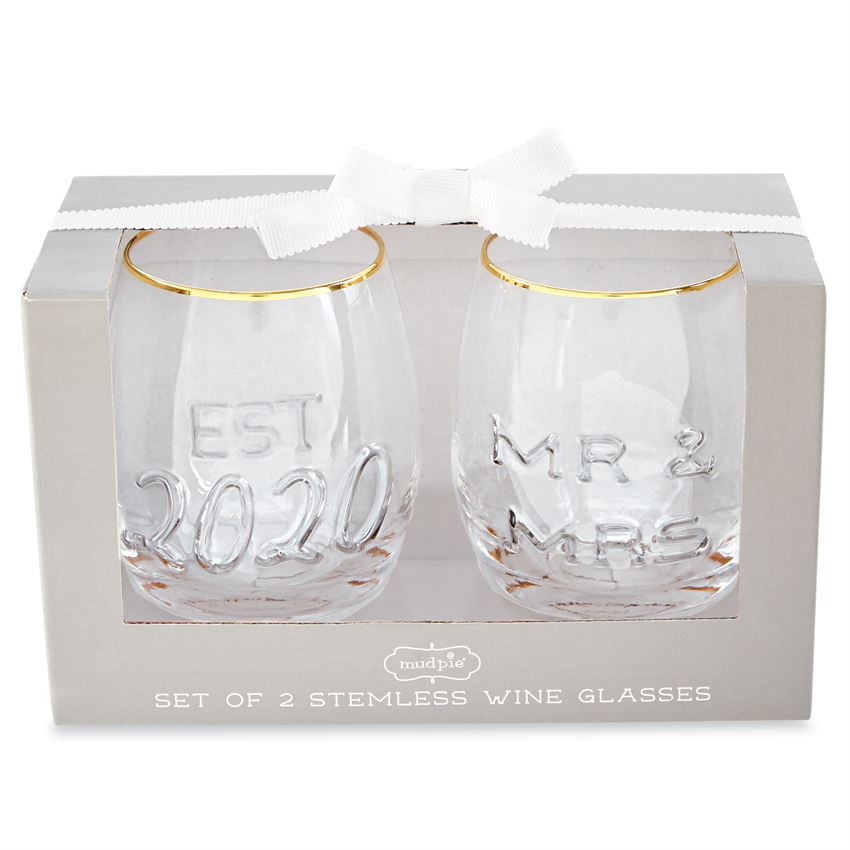Mr & Mrs Wine Glass Set